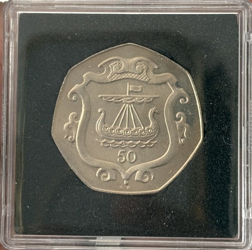 1987 isle man 50p - man, coin