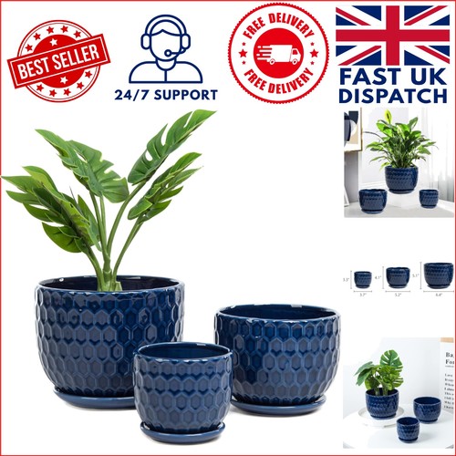 Modern navy blue planters - blue,