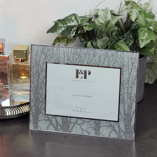Silver woodland glass candle - glass,