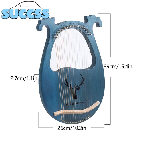 Strings lyre harp - 16, mahogany