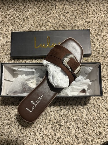 Lulus brown silver buckle - silver,