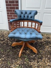 Chesterfield Blue Real Leather