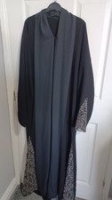 Black Abaya with Gold Branch