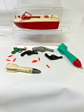 vintage boys toys from the 1960/70's boat cap rocket secret spy small job lot