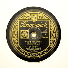 AL JOLSON "God's Country / It