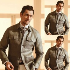 Linen Casual Men Safari Jacket