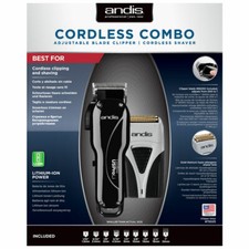 ANDIS CORDLESS COMBO ENVY LI CLIPPER & PRO FOIL PLUS TS-2 SHAVER (+ CARRY CASE)