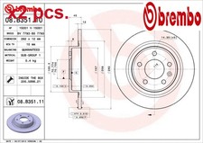 X2 PCS REAR BRAKE DISC SET LEFT & RIGHT 08.B351.11 BREMBO I