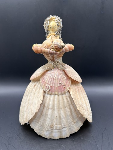Antique french seashell girl - antique,