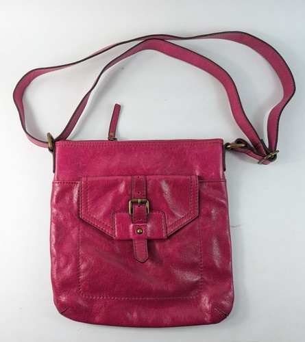 Fuchsia leather shoulder - m,