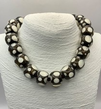 Chocolate White Spot Lampwork