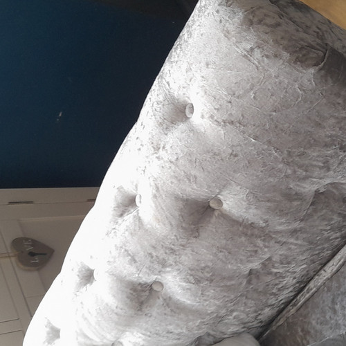 Grey crushed velvet seater - velvet,