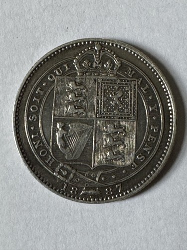 1887 victoria silver shilling - silver,