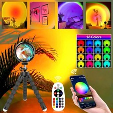 Sunset Lamp LED Projection 16 Colors Dimmable RGB Ambient Night Light + Remote