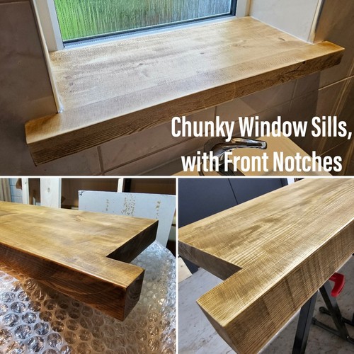 Rustic window sill with front - window,