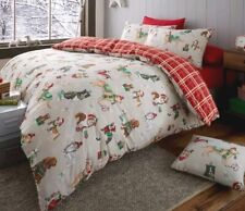 Happy Linen Company Christmas Dogs single duvet cover set NEW