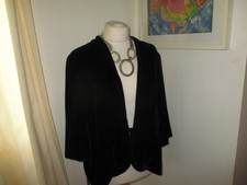 East black velvet silk viscose tie front jacket 18