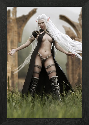 Elf warrior black robe - in,