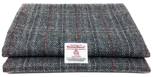 Harris tweed grey with red - harris,