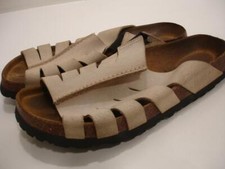 Women's 9 Men's 7 N M Betula Birkenstock Nancy 40 Beige Birko-Flor Sandals Slide