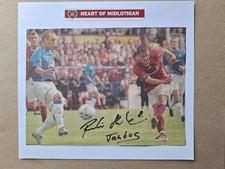 RUDI SKACEL HEARTS JAMBOS LEGEND HAND-SIGNED CLUB-CRESTED PHOTOCARD (1)