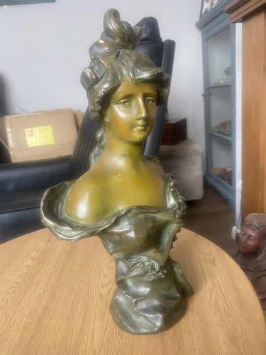Art nouveau spelter - art, female