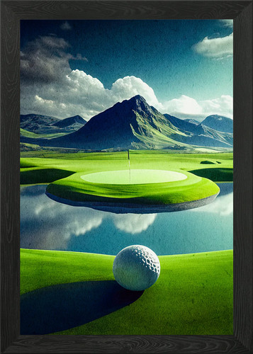 Golf course landscape framed - landscape,