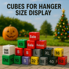50 New Color Size Cubes For Garment Clothes Marker Pack For Hanger Size Display