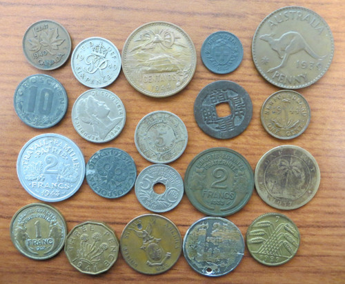 Old foreign coin lot - old, coins