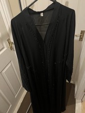 Dubai Style Open Umbrella Abaya With Gemstone Embellishments Size 54 Brand New