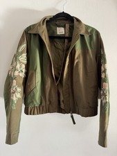 Maharishi Women Military Upscaled bomber Flower Appliqué Preloved UK Size 10