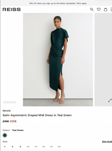 Reiss kenzie satin asymmetric - kenzie,