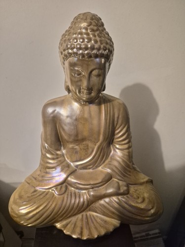 Ceramic golden buddha - ceramic,