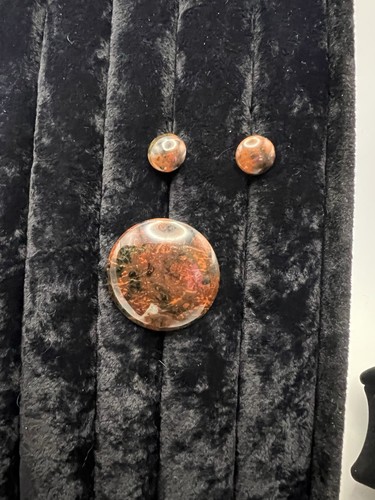 Polished stone earrings - stone, and