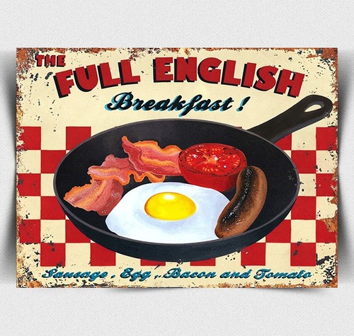 Metal wall sign full english - sign,