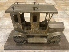 Vintage Old Antique Solid BRASS Large Taxi  Model Decorative Vehicle Display 