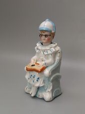 Nodding Head Figurine Girl with Lap Harp German Bisque Porcelain