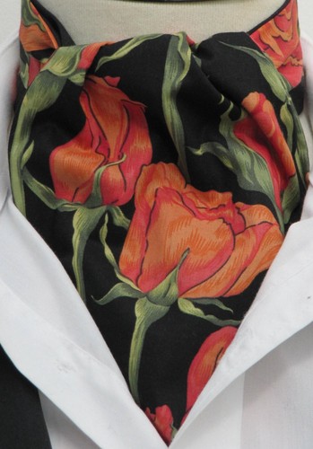 Mens black red orange rose - black,