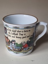 Vintage 1990 Sabbath Day Birthday Mugs Fine Porcelain Mug Royal Worcester