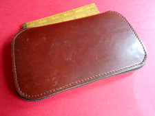 A NICE FLEECE LINED LEATHER FLY FISHING WALLET + ARTIFICIAL SALMON LURES