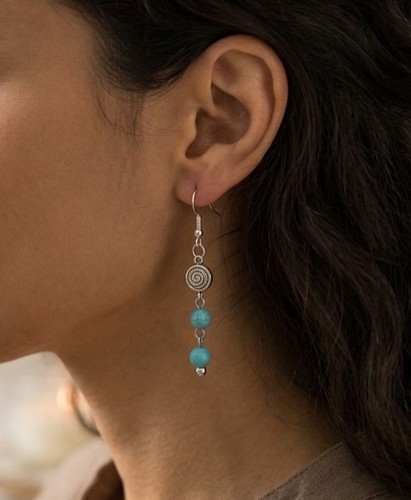 Turquoise round blue beaded - turquoise,