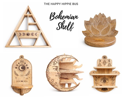 Mango wood wall shelf - wall,