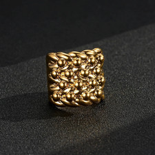 18k Gold Plated 4 Row Keepers Ring Bling King London Adjustable