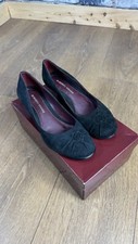 Roberto Vianni Kitten Heel Shoes Black Suede Leather Size UK 3 EU 36