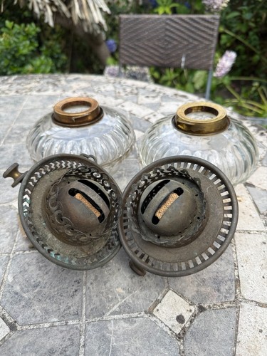 Antique pair hinks duplex - pair, of