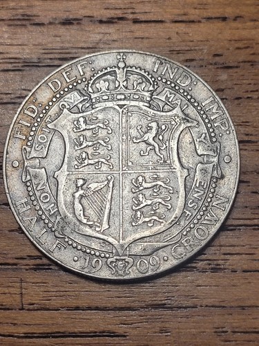1909 half crown - crown, high