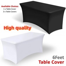 6FT Rectangular Spandex Stretch Tight Fit Table Cover Trestle Tablecloth-1.8m UK