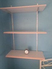 Grey & Peach Adjustable Shelves X 3  Vintage 1980's