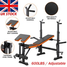 600lbs Weight Bench Adjustable Bench Press Set with Squat Rack Olympic Workout