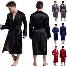 Mens Long Satin Silk Pajamas